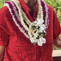 Lina's Lei Shop- 08.03.2024- triple strand pikake, purple orchid Lina's Lei Shop- 08.03.2024- triple strand pikake, purple orchid