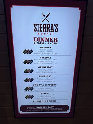 Menu photo 1 Sierra's Buffet Mesquite, NV Menu photo 1 Sierra's Buffet Mesquite, NV