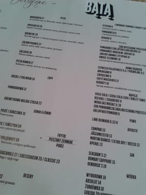Menu photo 4 Bątą Warsaw, MZ Menu photo 4 Bątą Warsaw, MZ