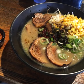 SHIN - Yes, it is two days in a row. That is the Tonkatsu Shoyu with Porkbelly. It's the best. On the side is the beef fireball. Delicious! - Ramen Near Me - Los Angeles, California SHIN - Yes, it is two days in a row. That is the Tonkatsu Shoyu with Porkbelly. It's the best. On the side is the beef fireball. Delicious! - Ramen Near Me - Los Angeles, California