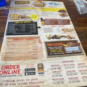 BubbaQue's - Front page menu - Barbeque Near Me - Sun City Center, Florida BubbaQue's - Front page menu - Barbeque Near Me - Sun City Center, Florida
