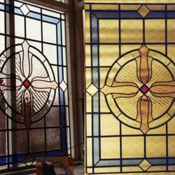 DMB Stained Glass - cross, plenty of light.