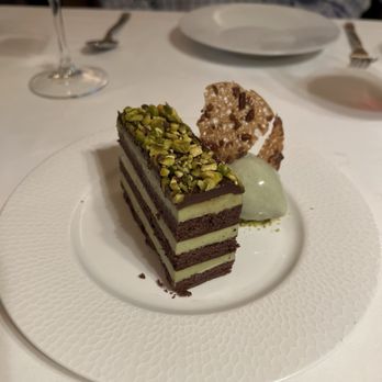 The Mansion Restaurant - Turtle Creek - Pistachio chocolate cake - New American Near Me - Dallas, Texas The Mansion Restaurant - Turtle Creek - Pistachio chocolate cake - New American Near Me - Dallas, Texas