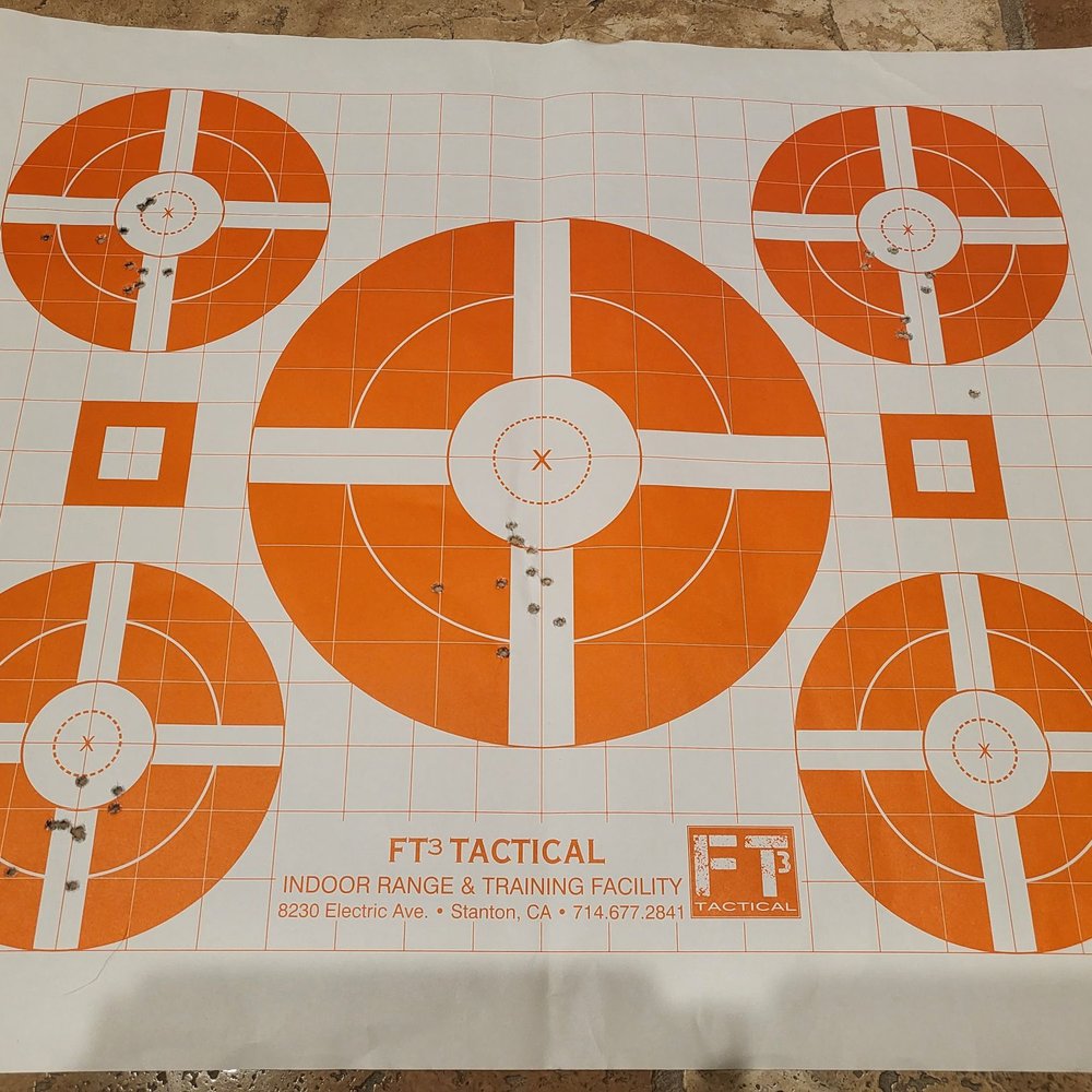 FT3 Tactical - Hubby's target. 1/28/2023 - Gun/Rifle Ranges Near Me - Stanton, California FT3 Tactical - Hubby's target. 1/28/2023 - Gun/Rifle Ranges Near Me - Stanton, California