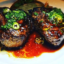 Let’s Meat Steak House - Grilled Lamb Chops, Chile Chimichurri Sauce #lambchop #steak #burger @letsmeatsteakhouse #seafood #wine #cigars #vealchop #pizza #pasta