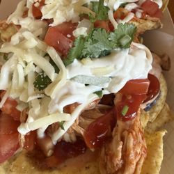 La Parada - Nachos. Covered in ketchup.
