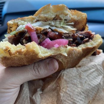 Big Ants BBQ - Brisket Sandwich half ways done - Barbeque Near Me - Los Angeles, California Big Ants BBQ - Brisket Sandwich half ways done - Barbeque Near Me - Los Angeles, California