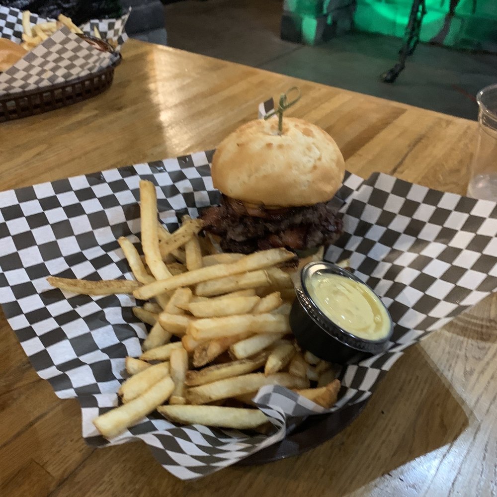 Zulu's Board Game Cafe - Zulu burger. $16. Two patties and bacon. Was tall and really good. Good fry sauces they had. - Cafes Near Me - Bothell, Washington Zulu's Board Game Cafe - Zulu burger. $16. Two patties and bacon. Was tall and really good. Good fry sauces they had. - Cafes Near Me - Bothell, Washington