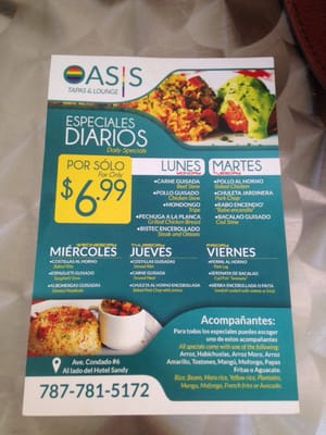 Menu photo 3 Oasis Bar Tapas & Lounge San Juan, PR