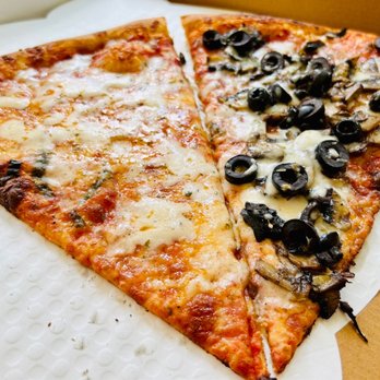 Sauce'd - Two slices to go - cheese pizza and mushrooms and black olives - Pizza Near Me - Grapevine, Texas Sauce'd - Two slices to go - cheese pizza and mushrooms and black olives - Pizza Near Me - Grapevine, Texas