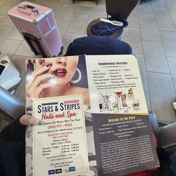 Star & Stripes Nails Spa - Complimentary drinks - Nail Salons Near Me - Portland, Texas
