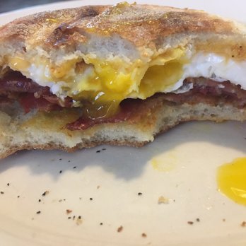 Brady's Restaurant - My BEC on an English Muffins. A sprinkle of pepper and it was perfection - American Near Me - Acme, Pennsylvania