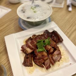Golden Palace Buffet - Char sui and Z4 Pork and Cured Egg Congee