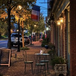 Près des Prés - Twilight outside of Près des Pres on Gordonsville's quaint main street.
