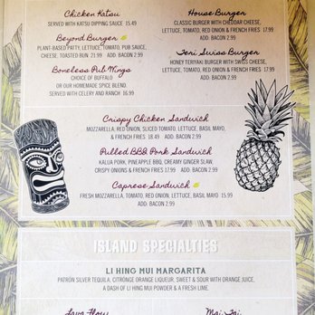 Stinger Ray's Tiki Bar & Lounge - Food & Cocktail Menu (05/12/23). #StingerRaysTikiBarAndLounge #LihueAirport #Kauai #Hawaii #Airport #Lounge #Bar #Beer - Tiki Bars Near Me - Lihue, Hawaii