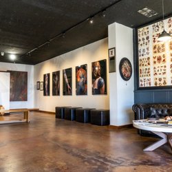 Majestic Printing Systems - MPS - lobby at Eizabeth St Tattoo glass printing by MPS
