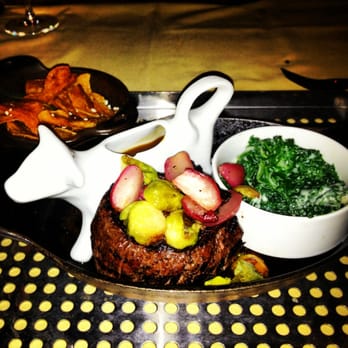 Barton G - Back in Black skirt steak w/ cream kale - New American Near Me - Miami Beach, Florida