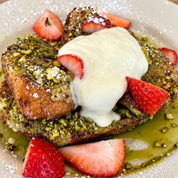 Le Pain Quotidien - Seasonal menu item "Pistachio Strawberry French Toast" $16.50 (Not worth it)
