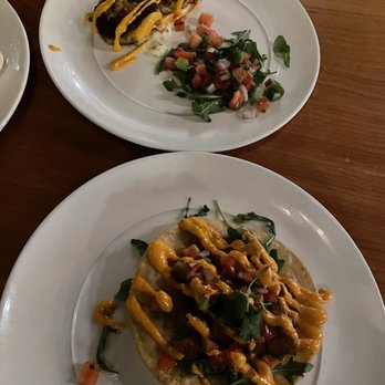 Acova - Crab Cakes and Ahi Tuna Tostada - New American Near Me - Denver, Colorado Acova - Crab Cakes and Ahi Tuna Tostada - New American Near Me - Denver, Colorado