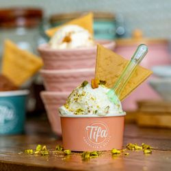 Tifa Chocolate & Gelato - Tifa Gelato in cup with wafer and spoon
