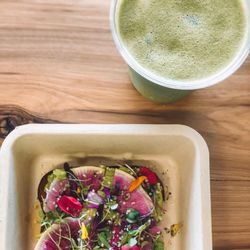 Flat Belly Wellness Bar - Happily Avo After Toast & an Iced Adaptogenic Matcha Latte
