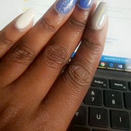 Chrome nails. Gliter sns dip