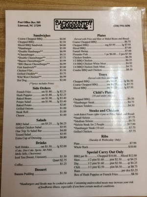 Menu photo 8 Backcountry Barbecue Lexington, NC Menu photo 8 Backcountry Barbecue Lexington, NC