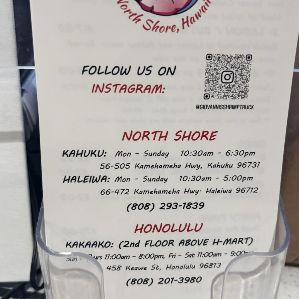 Giovanni’s Shrimp - Seafood Near Me - Honolulu, Hawaii Giovanni’s Shrimp - Seafood Near Me - Honolulu, Hawaii