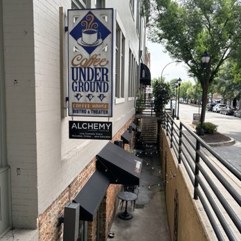 Coffee Underground - Sign at the top of the stairs. - Coffee & Tea Near Me - Greenville, South Carolina Coffee Underground - Sign at the top of the stairs. - Coffee & Tea Near Me - Greenville, South Carolina