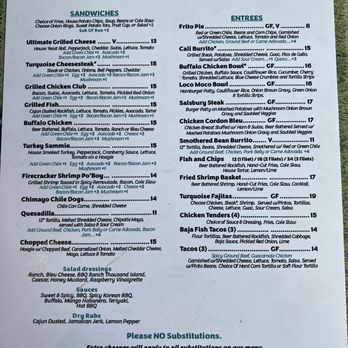 Turquoise Desert - Menu - Sports Bars Near Me - Rio Rancho, New Mexico