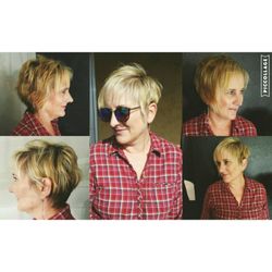 Vintage Hair - Before (left) and after (right) by Kerry. Cut and color
