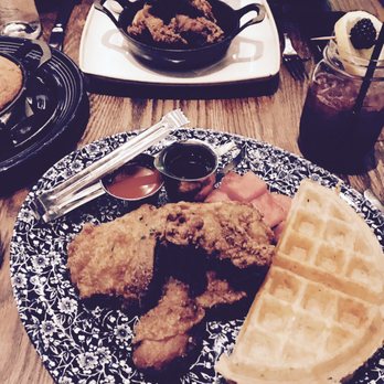 Yardbird - The chicken, waffles and watermelon plate is FANTASTIC! This photo makes it look much smaller than it is in person. - Southern Near Me - Las Vegas, Nevada