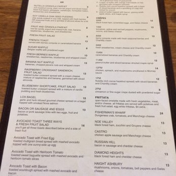 Eight AM - Menu, november 3rd, 2016 - New American Near Me - San Francisco, California