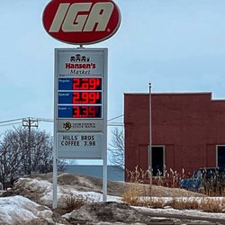 Hansen’s IGA - Feb 2021 and gas prices are creeping upward