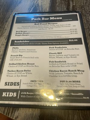 Menu photo 1 McCall's Park Bar Fairplay, CO