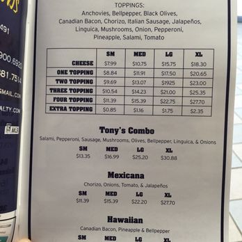 Tony's Pizza - Menu - Pizza Near Me - Bakersfield, California Tony's Pizza - Menu - Pizza Near Me - Bakersfield, California