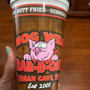 Hog Wild BBQ and Catering - Cute cup but drinks are $8.00 each for an ice filled syrupy mess. - Barbeque Near Me - Ronceverte, West Virginia Hog Wild BBQ and Catering - Cute cup but drinks are $8.00 each for an ice filled syrupy mess. - Barbeque Near Me - Ronceverte, West Virginia