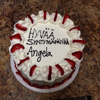 Dolce Vita Bakery Cafe - "Happy Birthday" in Finnish. Great personalization, nice personal touch they could accommodate for us! - Cafes Near Me - Gainesville, Florida