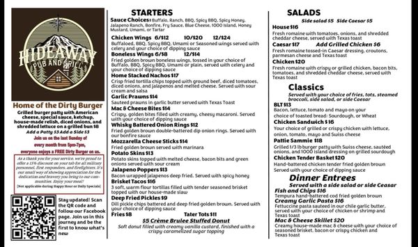 Menu photo 1 The Hideaway Sports Pub & Eatery Spanaway, WA Menu photo 1 The Hideaway Sports Pub & Eatery Spanaway, WA