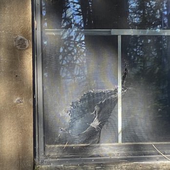 Reynolds Resorts - Screen on window to deck broken through - Resorts Near Me - Mt Shasta, California