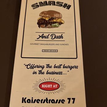 Smash and Dash - Menu - Burgers Near Me - Kaiserslautern, RP