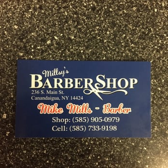 Millsy's Barber Shop - Front of business card - Barbers Near Me - Canandaigua, New York Millsy's Barber Shop - Front of business card - Barbers Near Me - Canandaigua, New York