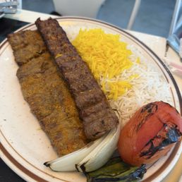 Beef Koobideh and chicken kabobs