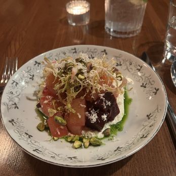 Colette OTR * Mostly French Restaurant by Chef Danny Combs - This beet salad LOOKS interesting, but has a real texture and creativity issue. - French Near Me - Cincinnati, Ohio