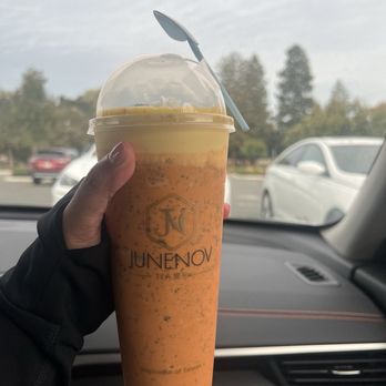 Junenov Tea - Thai Tea Oreo Brulee - Bubble Tea Near Me - Pleasant Hill, California