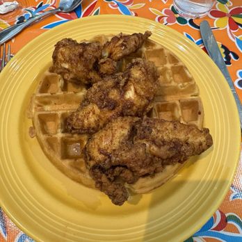 The Flying Biscuit Cafe - Honey butter chicken and waffles - Breakfast & Brunch Near Me - Cary, North Carolina
