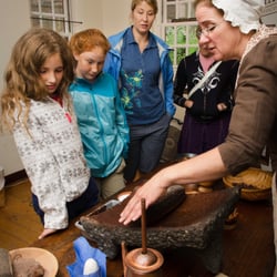 Clough House at Old North - Visitors are invited to share in the chocolate-making experience, adding ingredients to the mix.