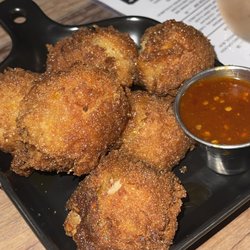 Double Roads Tavern - Arepa Hushpuppies w/ hot honey sauce