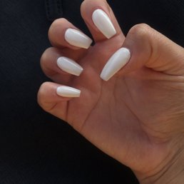 Full set w/ gel polish ( coffin shape )