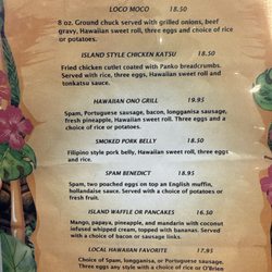 Patty's Eggnest - Partial menu